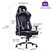 VON RACER Big and Tall 400lb Memory Foam Gaming Chair-Adjustable Tilt, Angle and 3D Arms Ergonomic High-Back Leather Racing Executive Computer Desk Office Metal Base (Gray)