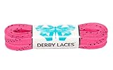 Hot Pink 60 Inch Waxed Skate Lace - Derby Laces for Roller Derby, Hockey and Ice Skates, and Boots