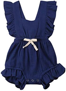 Newborn Ruffle Romper Baby Girl Solid Color Clothing Sleeveless Jumpsuit
