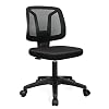 VigorPow Armless Mesh Office Chair Ergonomic Swivel Black Small Computer Desk Chair No Arms with Lumbar Support Height…