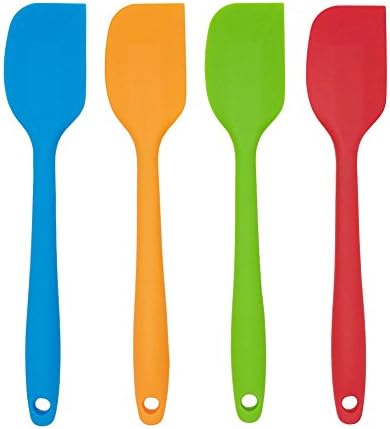 Docik Pro-Grade Silicone Spatulas, 8.5-Inch Heat-Resistant Baking Spatula, Non-Stick One-Piece Seamless Design, Solid Stainless Steel Core Technology, 4-Piece Set