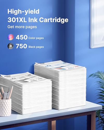 301XL Ink Cartridges Replacement for HP 301 Black and Colour Ink for HP 301XL Ink for Envy 4500 4507 4520 5530 4502 DeskJet 1000 1050 2050 2510 3050 1510 OfficeJet 2620 4630 4632 2622