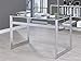 Coaster Home Furnishings – Hartford – Metal & Glass – 47-Inch Rectangular Glass Top Writing Desk with Contemporary Style and Plastic Glides – Home Office & Living Room – Chrome - 800746