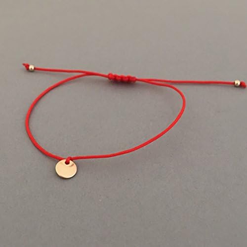 Adjustable Gold Fill Disc Macrame Bracelet Available in Gold, Rose Gold, and Silver