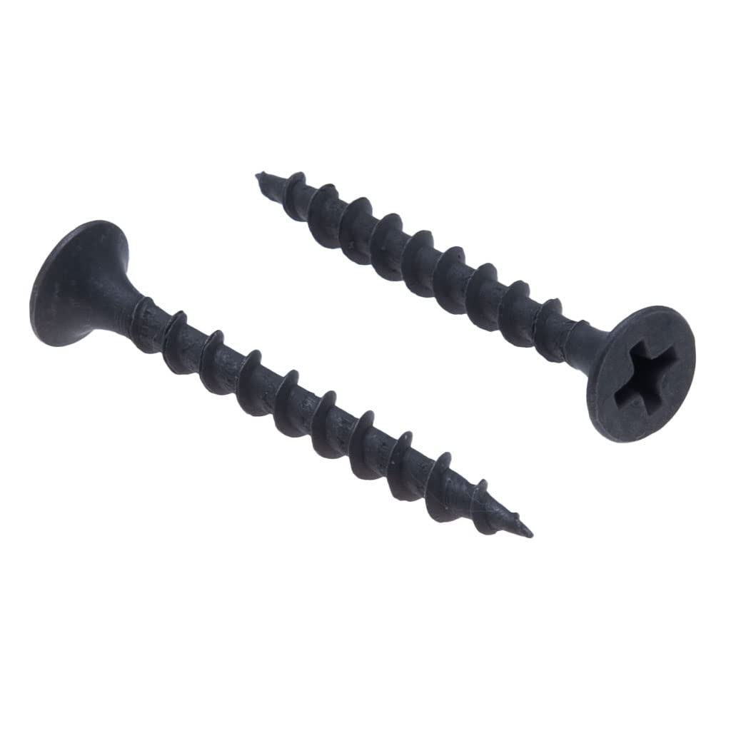 Drywall Screws 45mm (Pack of 30) Self Tapping Countersunk Flat Bugle Head Phillips Coarse Thread Sharp Point Black Phosphate Plaster Screw for Plasterboard Wood Construction (3.5mm x 45mm)