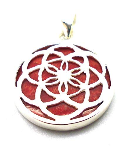 Tanglz Pendentif Fleur De Vie En Corail Et Argent Massif 925