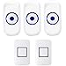 TFBOYS Security Wireless Waterproof Smart Doorbell with 36 Chimes 4-Level Adjustable Volume White Home Alarm Ring Bell for Home Improvement (2 Button + 3 Plugin Receiver)