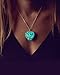 RINHOO Glow in The Dark Heart Charm Pendant Ladies Jewelry(Blue)