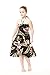 Girl Hawaiian Halter Dress in Palm Green Leaf