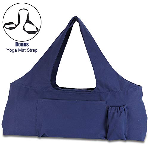 KUAK Yoga Mat Bag Large Yoga Mat Tote Sling Carrier, L30 xW9 xH11, with Zipper Closure, 5 Multi-Functional Pockets Fits Most Size Mats with Yoga Mat Strap