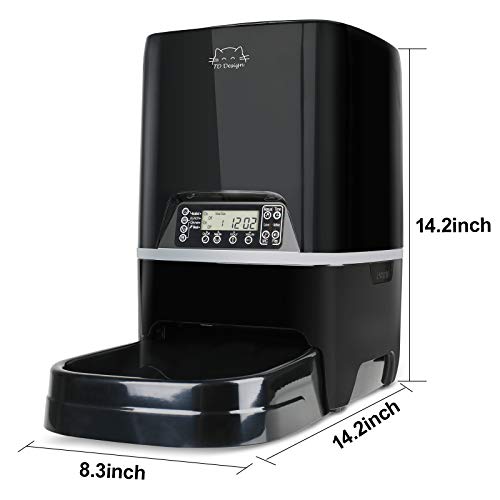TDYNASTY DESIGN Automatic Cat Feeder, 6.5L Timed Programmable Auto Pet
