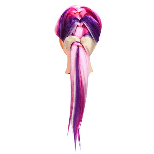 Leewa Colorful Cosmetology Mannequin Manikin Training Head Model - 65cm Hair Length (65cm, A)