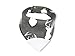 Honey Molly Baby Bandana Teething Bibs for Boys and Girls 4 Pack with Attached BPA-Free Silicone Teether -Unisex Bandana Bibs with Adjustable Snap for Teething -100% Organic Cotton (Black/White)