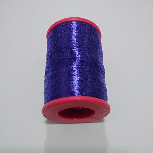 NAVY BLUE - Spool of Shiny Metallic Thread Yarn - For Crochet Sewing Embroidery Handwork Artwork Jewelry