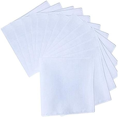 ARlinen Tablecloth Napkins 100% Pure Cotton Pack of 50 (18 x 18 inch) Cotton Cloth Napkins - White