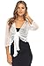 Back From Bali Womens Lightweight Knit Cardigan Shrug Lite Sheer White