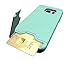Galaxy S7 Armor Case with Card Holder and Kickstand Shockproof Shell for Samsung S7 Protective Cover(绿色)