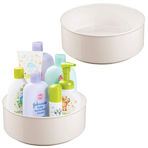mDesign Plastic Spinning Lazy Susan Turntable Storage Organizer for Kids, Baby/Toddler - Place in Kitchen Cabinet, Pantry, Refrigerator, Countertop - 9