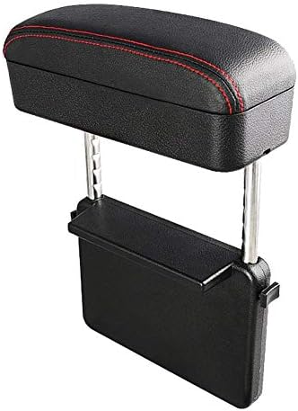 iSunday Wireless Charging Center Console Organizer Armrest Storage Box Holder Container Car Armrest Pad (Black And Red)