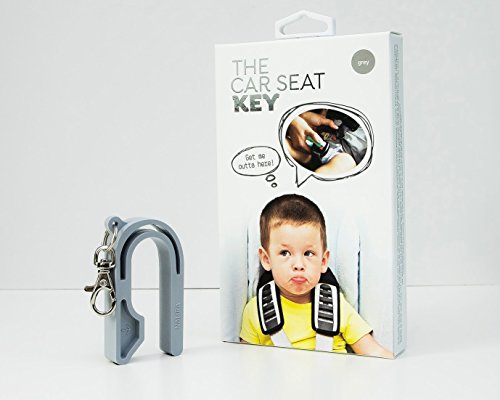 The Car Seat Key - Easy CAR SEAT UNBUCKLE by NAMRA Made in USA (Grey)