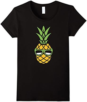 Womens Funny Pineapple With Sunglasses T-Shirt XL Black