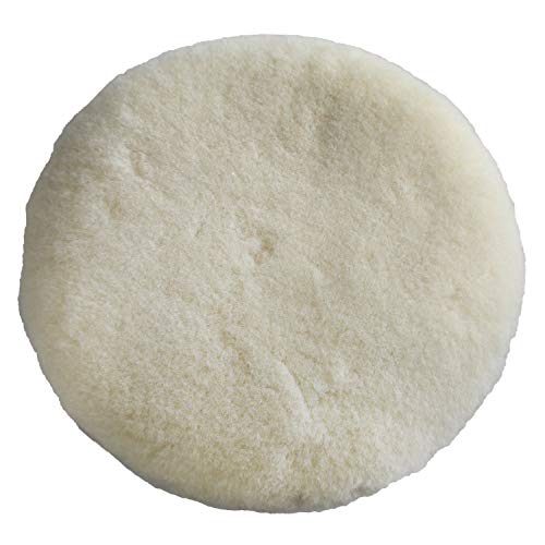 Polishing Pad Buffing Pads Kit 2PCS 6 Inch Polishing Buffer 100% Natural Wool Car Auto Hook and Loop Polishing Pads, Used with Rotary and Random Orbit Sander/Polisher For Car Glass Stone Ceramic etc