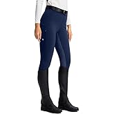 SANTINY Women's Horse Riding Pants Zipper Pockets Silicone Full-Seat Breeches Equestrian Schooling Tights for Women