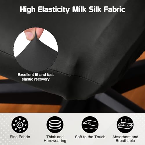 Starvortex 6 Pieces Elastic Gaming Chair Covers, Black Soft Breathable Office Chair Covers, Elastic Chair Covers for Gaming Chair, Office Chairs, with Arm Covers and Headphone Covers