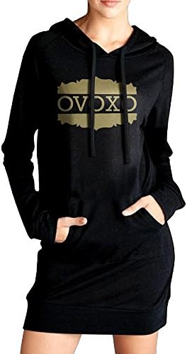 Women Ovoxo Logo Drake Owl Sweatshirt Dress Hoodie Pockets
