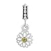 Third Time Charm Dangle Daisy Charm With Yellow Flower Beads Fits European Charm Bracelet