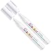 2 White Liquid Chalk Markers 3mm Fine Dual Tip Chisel & Bullet for bistro menu, glass, kitchen chalkboard labels, mirror & windows. White Chalk Ink Pens + 2 Replacement Tips Included