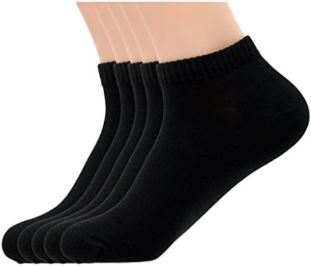 Women's 5-Pack Natural Skincare Antibacterial Anti-Odor Breathable Solid Color Low Cut Socks [Black]