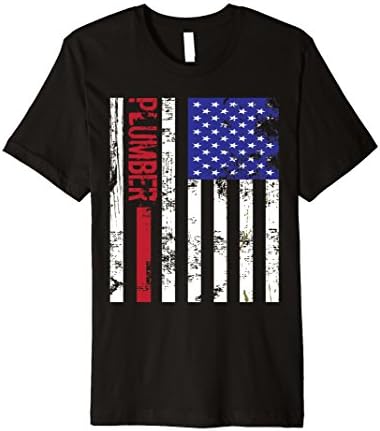Mens Plumber US Flag TShirt XL Black