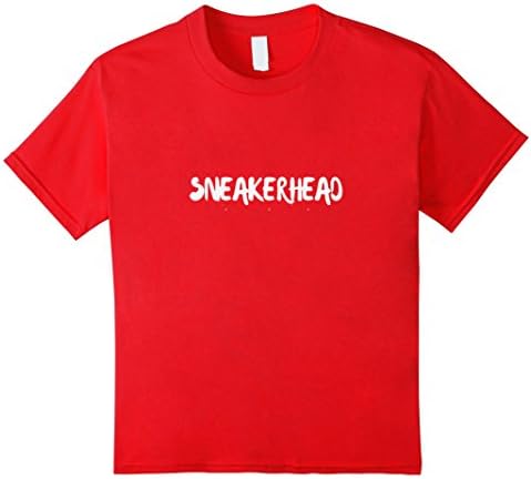 unisex-child Sneakerhead Plain Word T-Shirt 12 Red