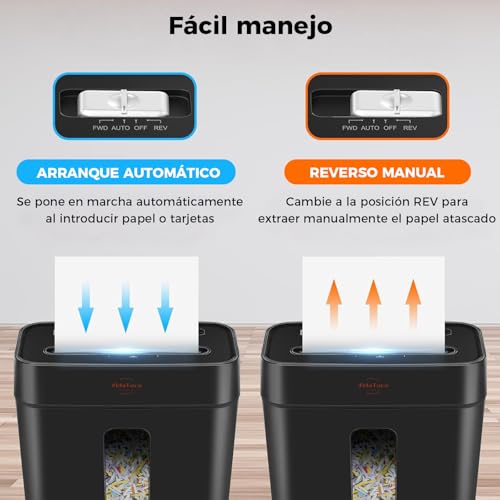 6 Sheet Cross Cut Paper Shredder Paper Card Staple Clips Home Office High Security Jam Proof Yystem P-4 15L Trash Can