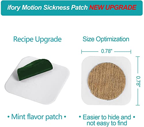 ifory 40 Count Motion Sickness Patches & Sea Sickness Patches for The Relief of Nausea and Vertigo in Adults and Kids from Car Sick, Cruise, Seasick - Behind Ear Non Drowsy