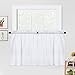 CAROMIO Tier Curtains for Kitchen, Waffle Woven Textured Short Window Tier Curtains for Bathroom Rod Pocket Kitchen Cafe Curtains, 30W x 24L Inch, White, 1 Pair