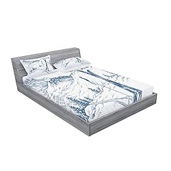 Ambesonne Winter Fitted Sheet & Pillow Sham