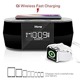 iHome iBTW38 Alarm Clock Bluetooth Stereo with Lightning iPhone Qi Wireless Charging Dock Station for iPhone Xs