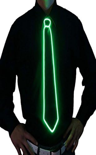 galaxy&amp;hkt cosplay EL Wire light up DJ dance tie led Party clup neck tie (green)