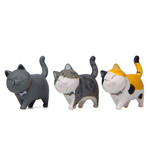 HYSTYLE 9 Pcs Realistic Miniature Cat Figure Animal Cat Characters Toys Mini Figure Collection Playset, Cat Doll Cake Toppers, Cake Topper, Birthday Cake Decoration, Landscape Scenes
