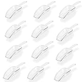 Candy Scoop Set - Package of 12 Clear Small Plastic Scoops for Wedding and Party Candy Buffets