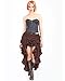 ThePirateDressing Steampunk Victorian Cosplay Costume Womens High-Low Show Girl Skirt C1367 (Chocolate) (Small)