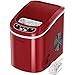 COSTWAY Ice Maker for Countertop, 26LBS/24H Portable and Compact Ice Maker Machine, Ice Cubes Ready in 6 Mins, Electric High Efficiency Express Clear Operation Control Panel with Ice Scoop (Red) primary