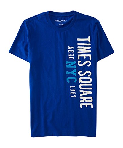 Aeropostale Men's Nyc 1987 Times Square Logo Graphic T Shirt M Spirit Blue