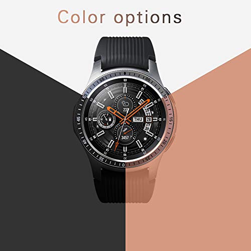 [2 Pack] JZK Samsung Galaxy Watch 46mm/Gear S3 Frontier & Classic Bezel Ring Styling,Adhesive Cover Anti Scratch & Collision Bezel Loop+Protector Case for Galaxy Watch 46mm Smartwatch Accessories - Thumbnail 2