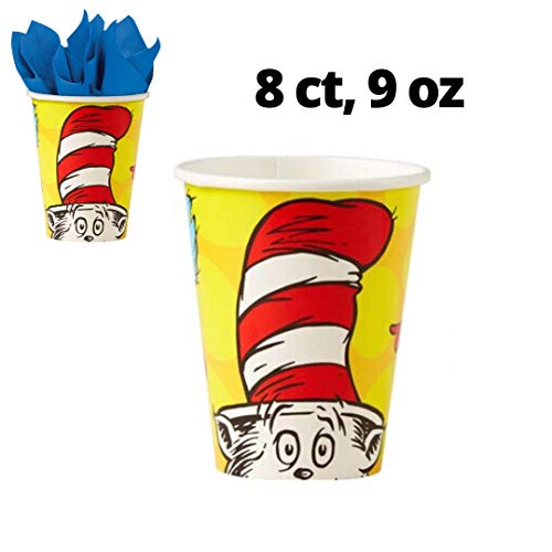 Dr. Seuss Party Supplies Pack for 8 Kids - Disposable Tableware and Balloons - Children's School Class or Birthday Party Kit - Thumbnail 2
