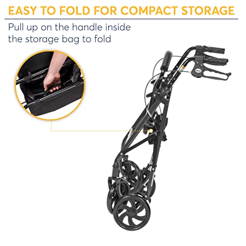 Drive Medical R726BK Foldable Rollator Walker with Seat, Black Pricepulse