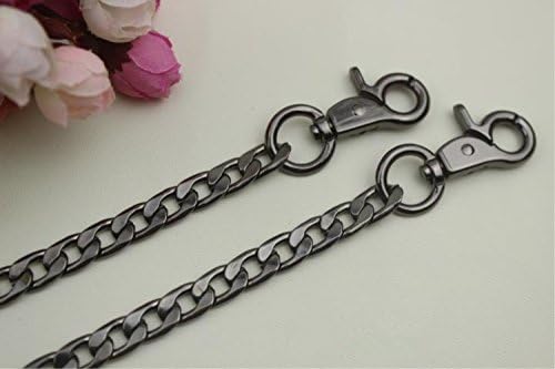 GH8 The Uptown Collection Curbed Link 23/35/39/47 inch Replacement Purse Chains for Handbag Bag Wallet Brass Tone or Nickel Tone (47 inches, Black)