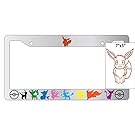 Pokemon Eevee Evolutions) Chrome Plastic License Plate Frame With Vinyl Eevee #1